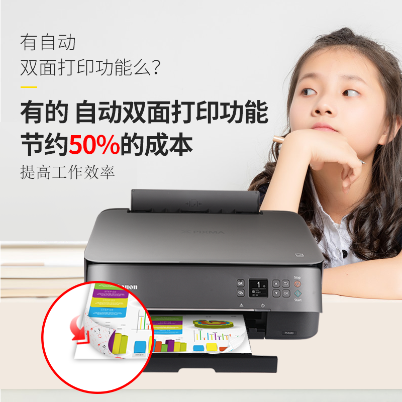 佳能ts5320彩色照片打印机复印一体机喷墨家庭用小型手机双面wifi