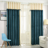 遮光窗帘定做客厅卧室落地窗帘飘窗北欧现代简约素色蓝色3D压花