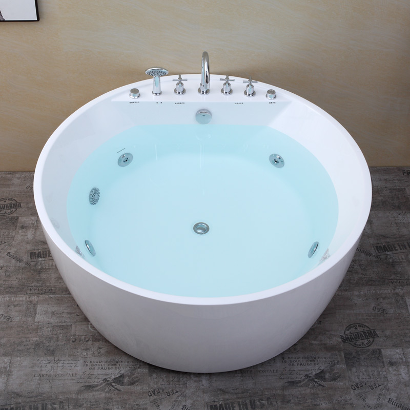 圆形按摩浴缸家用成人恒温加热独立日式深泡网红亚克力浴池小户型